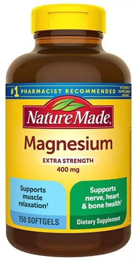 Nature Made Magnésium 400 mg gélules liquides, vue de face