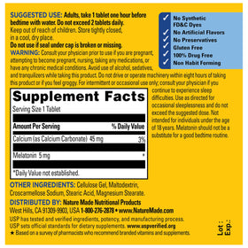 Nature Made Melatonine 5mg 300 Tablettes avec étiquette