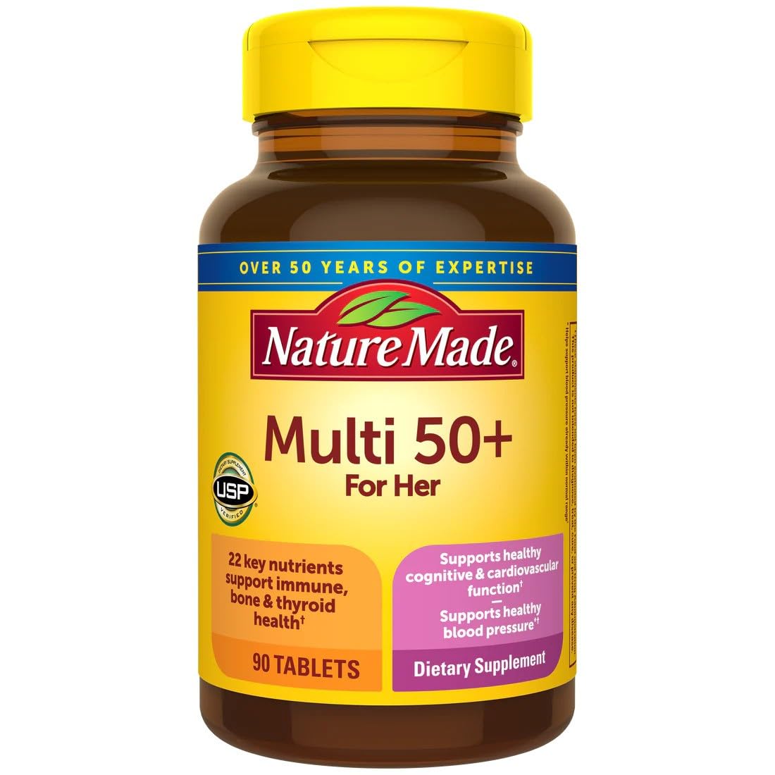 Nature Made Multi pour Elle 50+ deux bouteilles de 90 tablettes chacune