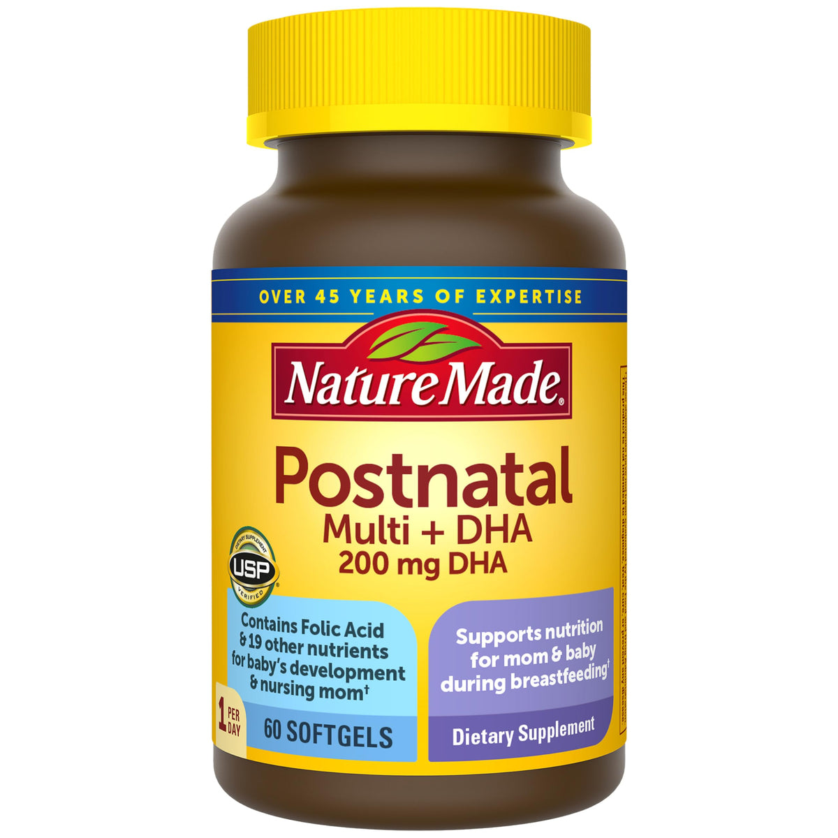 Nature Made Multivitamines Postnatales 60 gélules vue de face