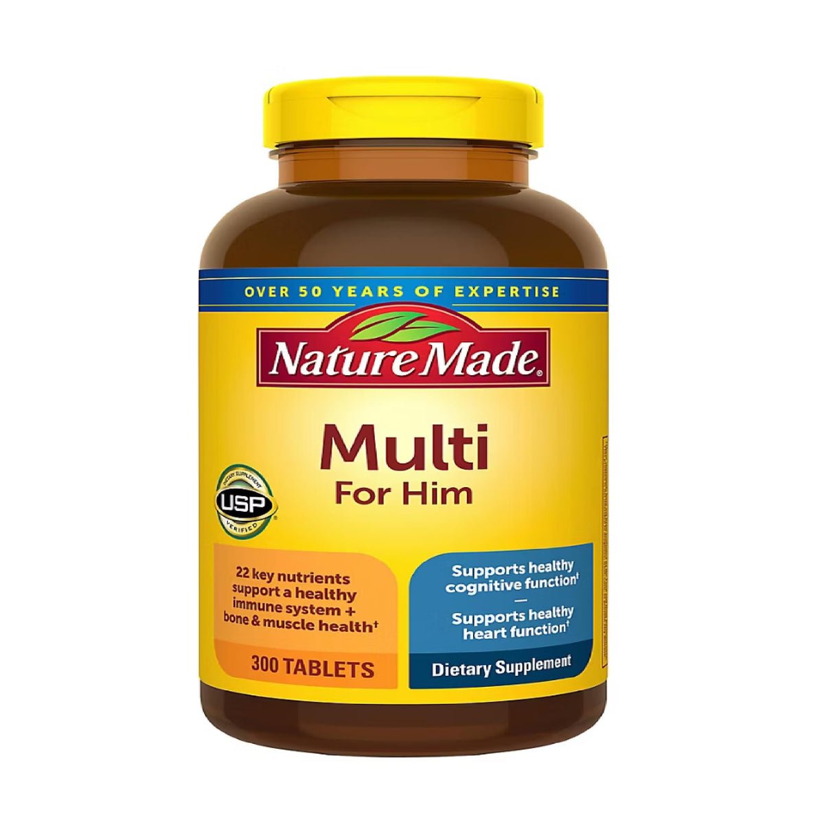 Nature Made Multivitamines pour Hommes, informations nutritionnelles sur l'emballage