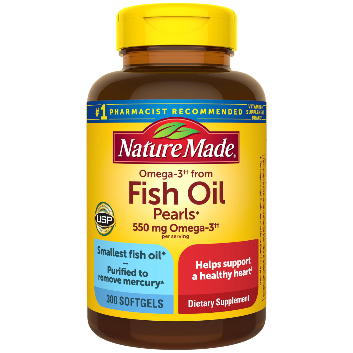 Nature Made Omega 3 550mg gélules en flacon vue avant