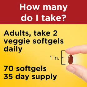 Nature Made Omega 3 Algue 540mg gélules ouvertes sur une table