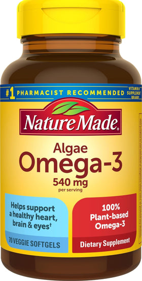 Nature Made Omega 3 Algue 540mg gélules végétales front view