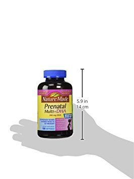 Nature Made Prénatals Multi DHA gélules avec main pour référence