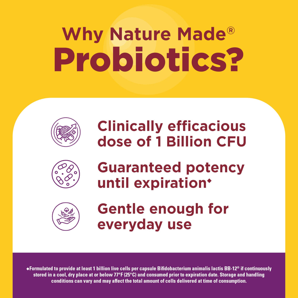 Nature Made Probiotiques Capsules 30 unités, prise d'une capsule avec un verre d'eau