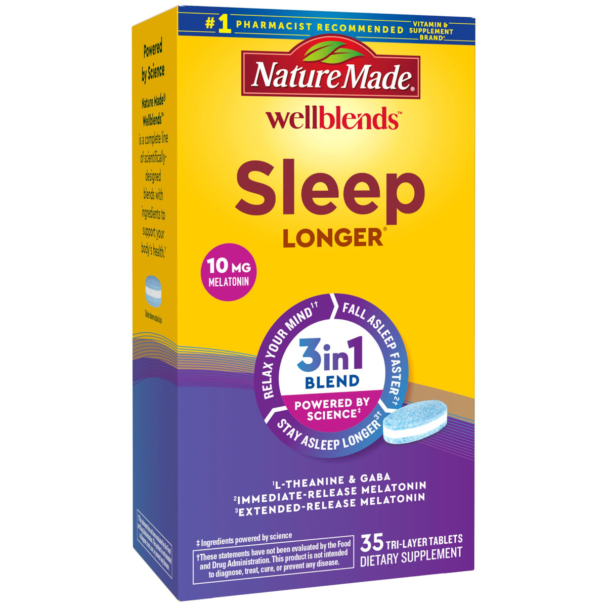 Nature Made Sommeil Plus Long comprimés à libération prolongée, boîte vue de face