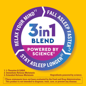 Nature Made Sommeil Plus Long comprimés montrant le dosage de 10 mg de mélatonine