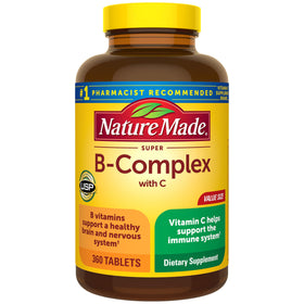 Nature Made Super B Complex 360 tablettes avec Vitamine C et Acide Folique, vue avant