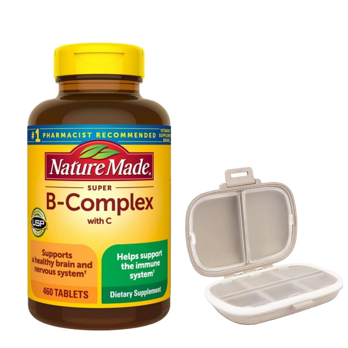 Nature Made Super B Complex 460 comprimés avec organiseur de pilules