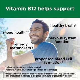 Nature Made Vitamine B12 1000 mcg prise avec un verre d'eau