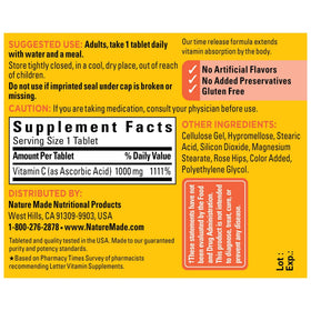 Nature Made Vitamine C 1000 mg comprimés, vue de côté
