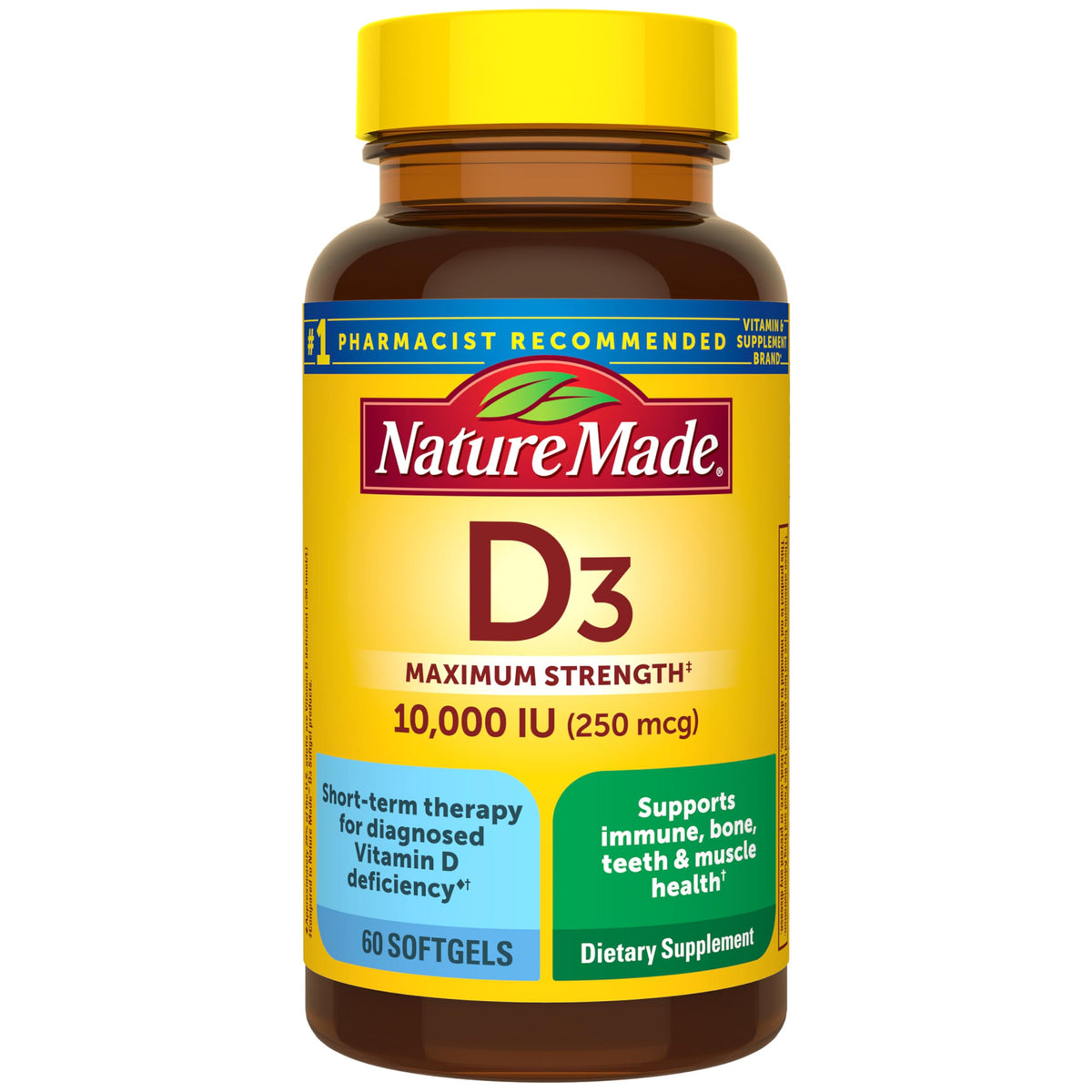Nature Made Vitamine D3 10000 IU flacon de 60 gélules molles