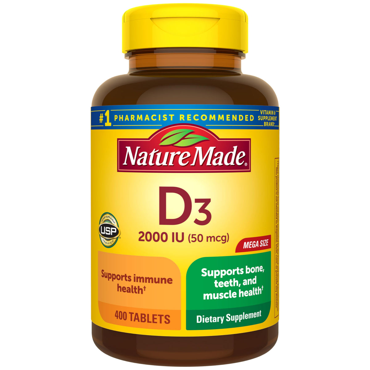 Nature Made Vitamine D3 2000 IU comprimés 400 unités
