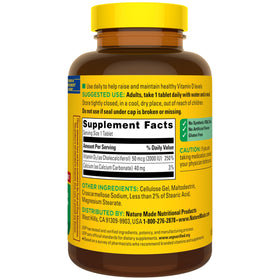 Nature Made Vitamine D3 2000 IU comprimés dans leur emballage