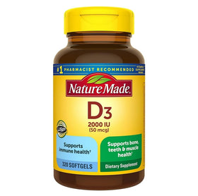 Nature Made Vitamine D3 2000 IU gélules souples vue de face