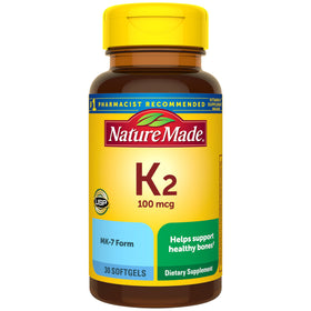 Nature Made Vitamine K2 100 mcg gélules avant avec emballage