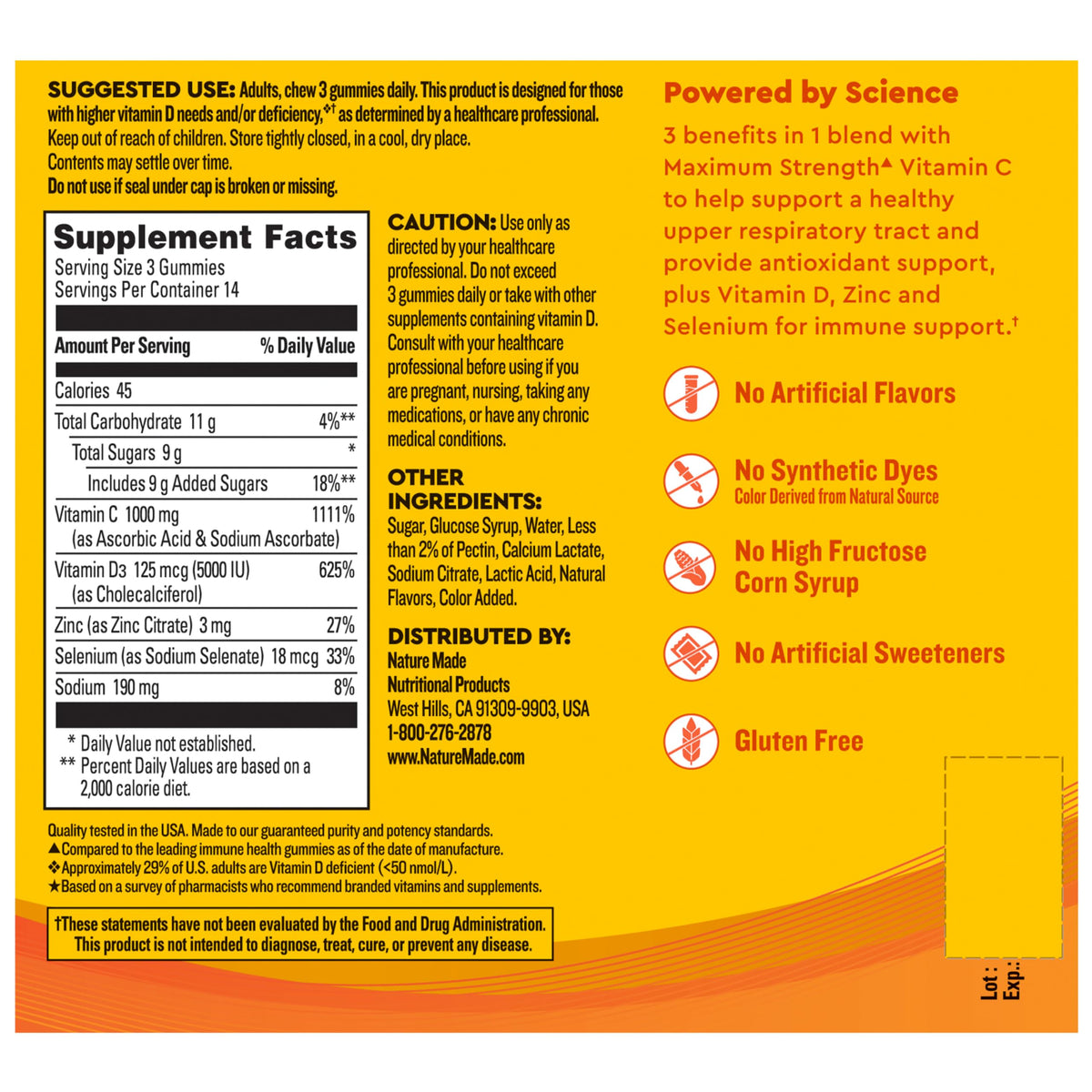 Nature Made Wellblends daily wellness Gummies ingredients list