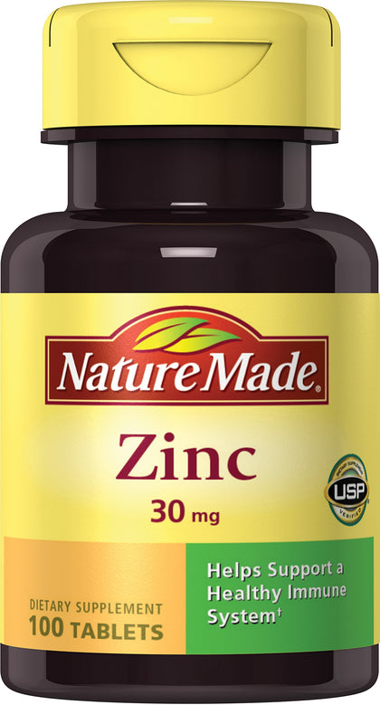 Nature Made Zinc 30mg boîte de 100 comprimés vue de face