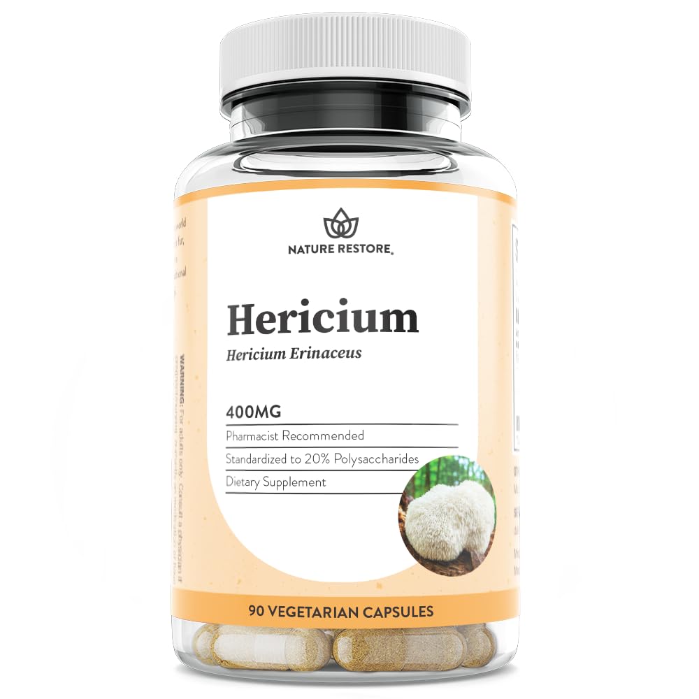 Nature Restore Extrait de Champignon Hericium Erinaceus Capsules, vue avant