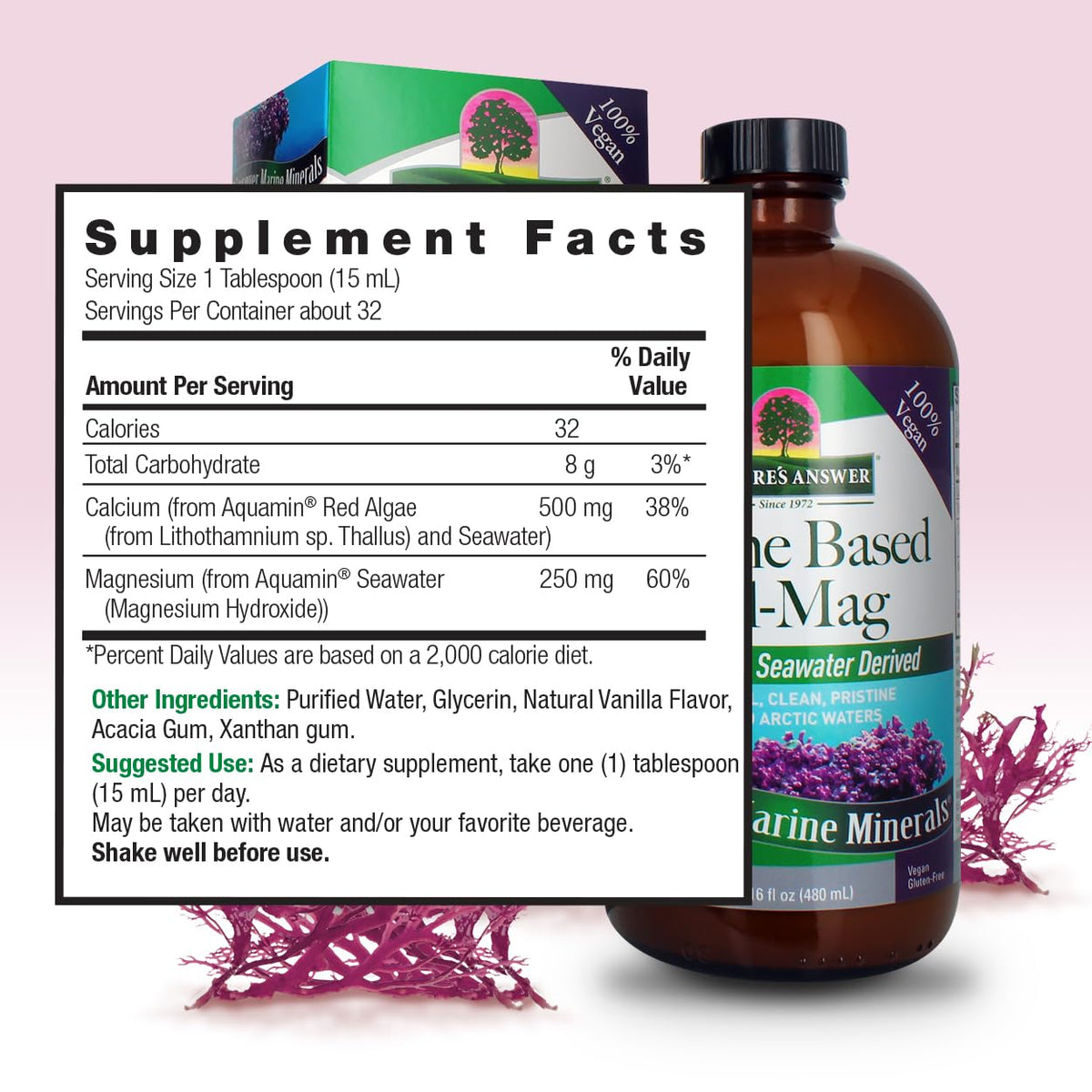 Nature's Answer Calcium Magnésium Marin 880g Vanille contenu