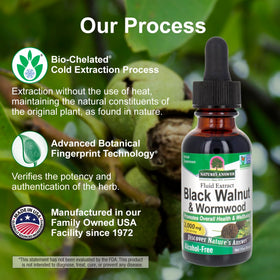 Nature's Answer Complexe Noix Noire et Armoise, arrière du produit