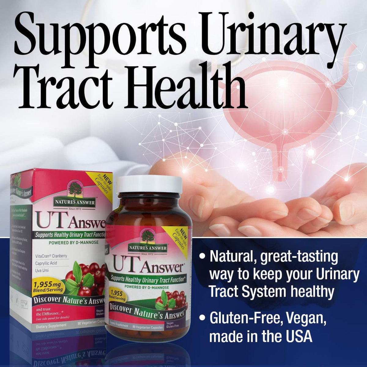 Nature's Answer Cranberry 90 capsules montrant la boîte