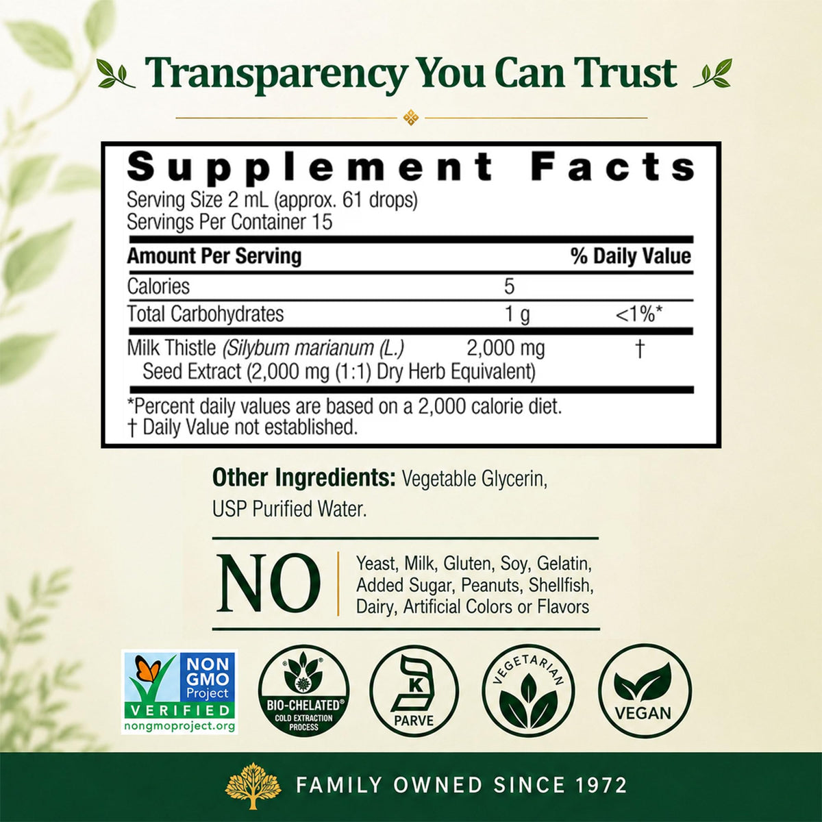 Nature's Answer Extrait de Chardon-Marie 2000 mg en usage dans un verre