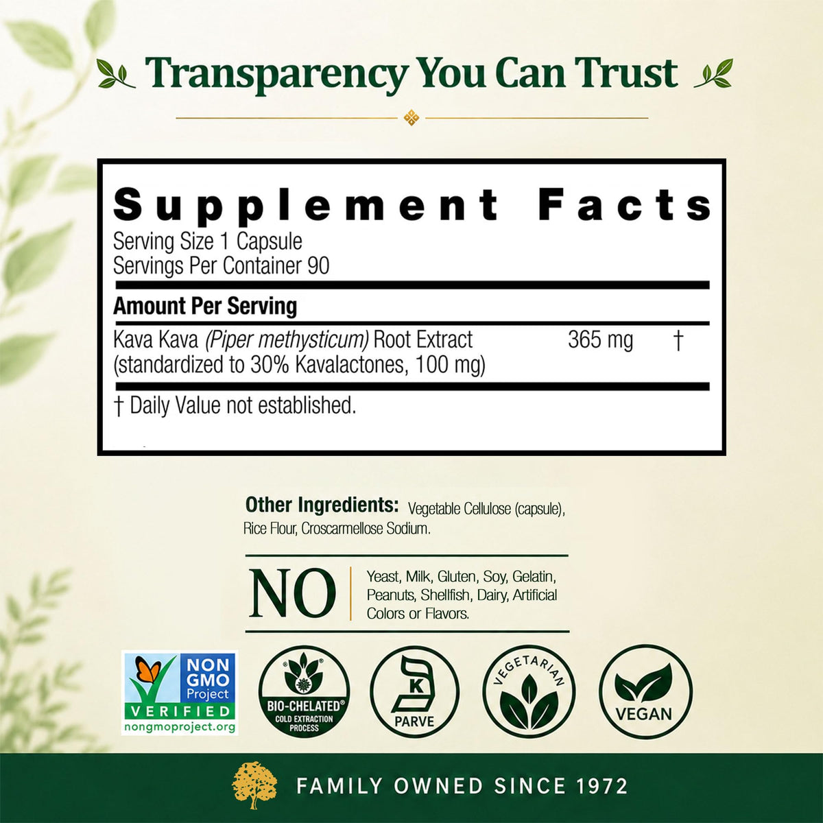 Nature's Answer Kava-6 Capsules, vue du dessus