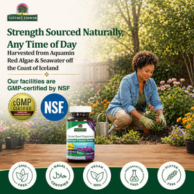 Nature's Answer Magnésium Marin 500mg, gélules sur une surface en bois