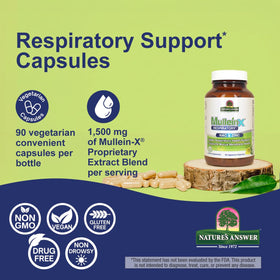 Nature's Answer MulleinX® avec des herbes en arrière-plan