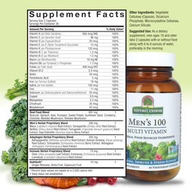 Nature's Answer Multivitamines pour Hommes 60 Capsules Végétariennes avec étiquette