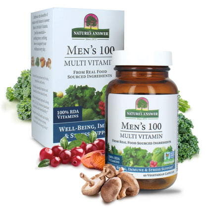 Nature's Answer Multivitamines pour Hommes 60 Capsules Végétariennes vue avant