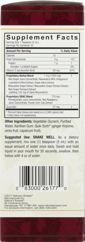Nature's Answer Réserve de Resvératrol 150 ml avec fruits rouges