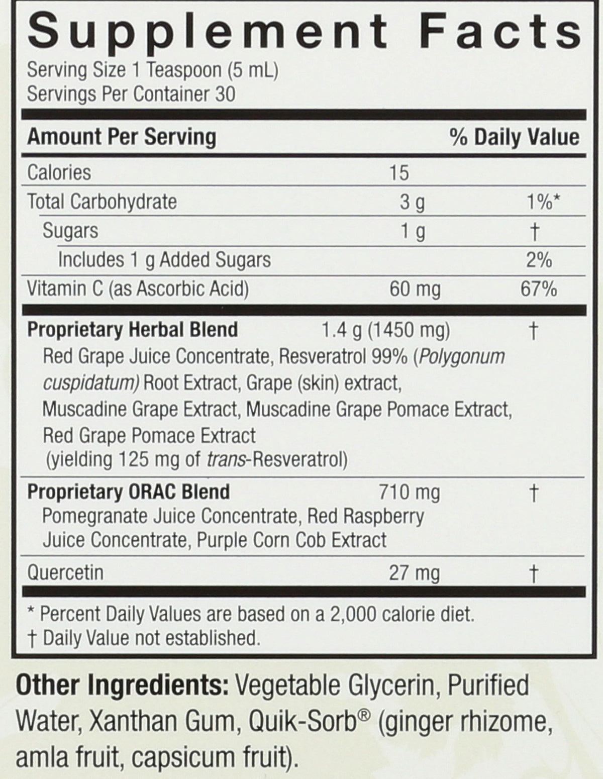 Nature's Answer Réserve de Resvératrol 150 ml avec verres de vin