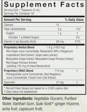 Nature's Answer Réserve de Resvératrol 150 ml avec verres de vin