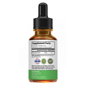 NATURE'S BENEFICIALS Huile de Chanvre Biologique 3000mg flacon arrière