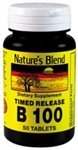 Nature's Blend B-100 Complex Vitamines B 50 comprimés, flacon vue de face