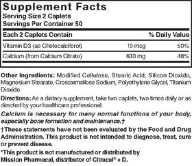 Nature's Blend Calcium Citrate avec D3 100 Cplts sur une table en bois
