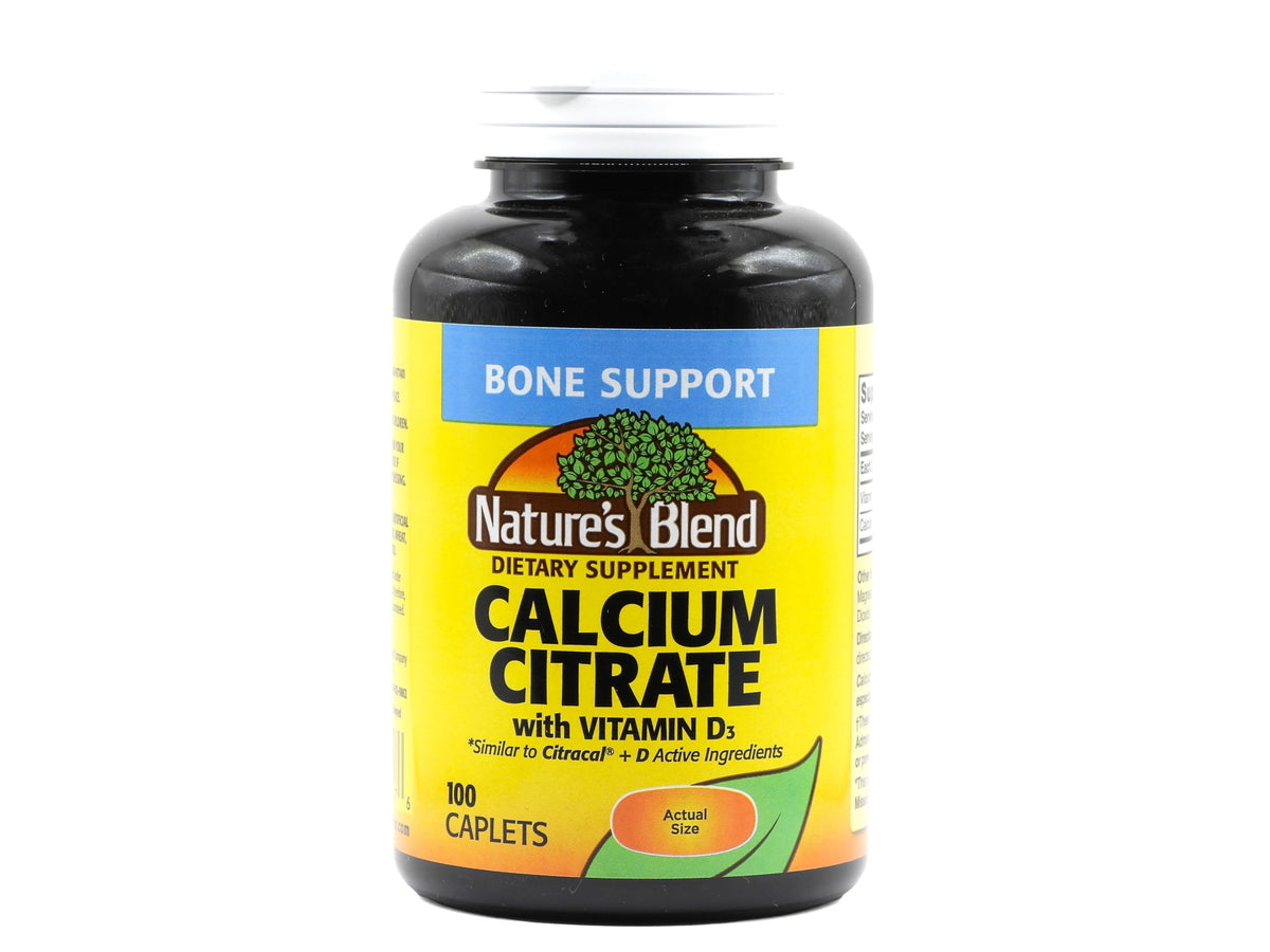 Nature's Blend Calcium Citrate avec D3 100 Cplts vue de face