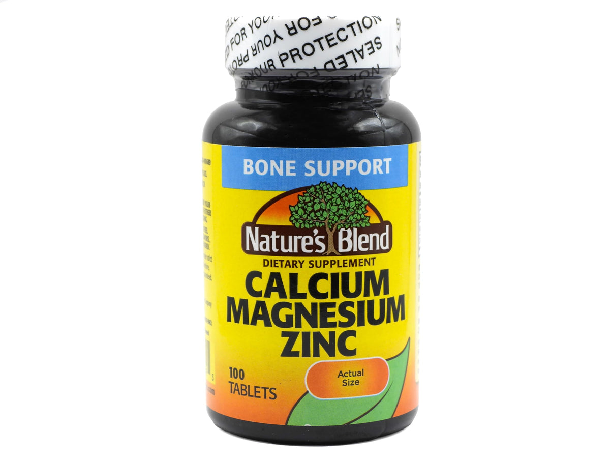 Nature's Blend Calcium Magnésium Zinc 100 Tablettes, vue avant