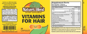 Nature's Blend Compléments Alimentaires Cheveux 50 Capsules, vue latérale
