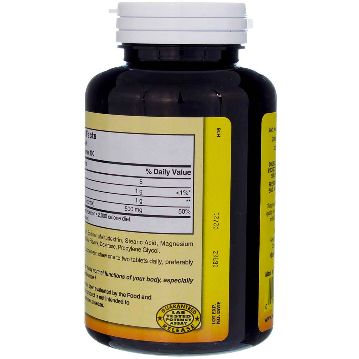Nature's Blend Comprimés à Croquer Calcium Bavarian Cream 500 mg - prise en main
