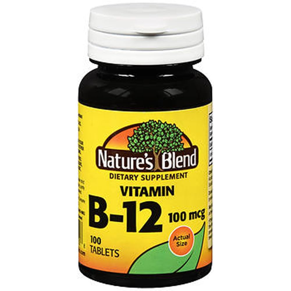 Nature's Blend comprimés de vitamine B12 100 mcg, 200 unités, vue avant