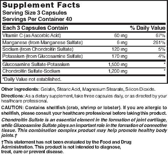 Nature's Blend Glucosamine Chondroitin 120 capsules avec emballage