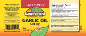 Nature's Blend Huile d'Ail 500 mg gélules molles packaging