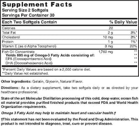 Nature's Blend Huile de Poisson 1760 mg Omega 3 - détails de l'emballage