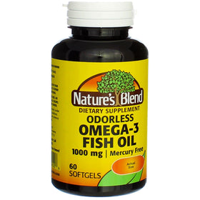 Nature's Blend Huile de Poisson Omega-3 60 gélules vue de face