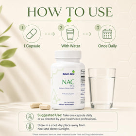 Nature's Blend NAC 600 mg sur une table en bois