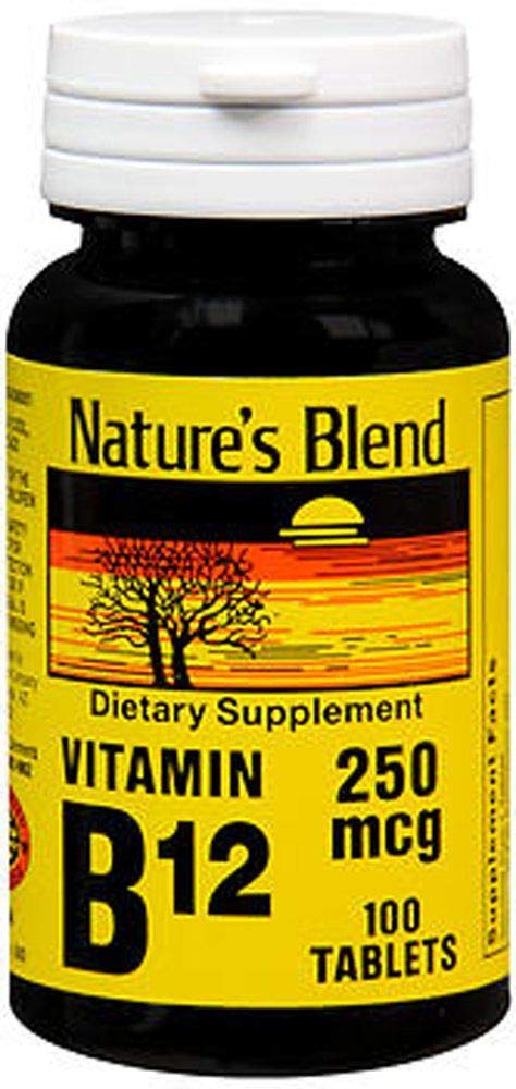 Nature's Blend Vitamine B12 250 mcg 100 comprimés, emballage avant